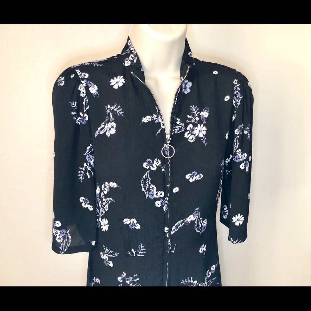 Black Floral Dress XS - Picture 5 of 6